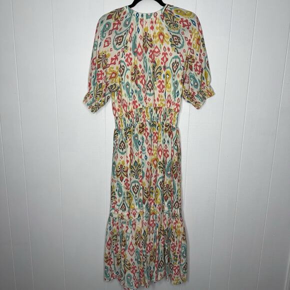 Anthropologie Women’s Felipa Midi Maxi Dress Ikat Print Size Medium - Picture 4 of 7